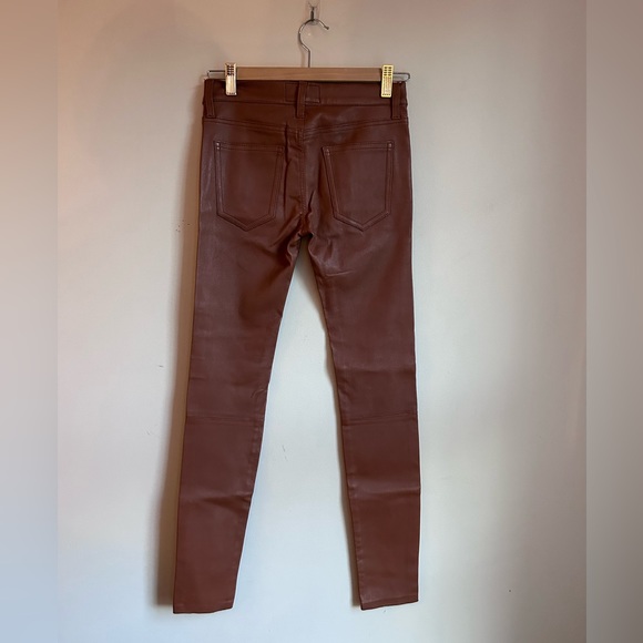 Current/Elliott Camel Brown Ankle Skinny Leather pants size 24 - Picture 9 of 14
